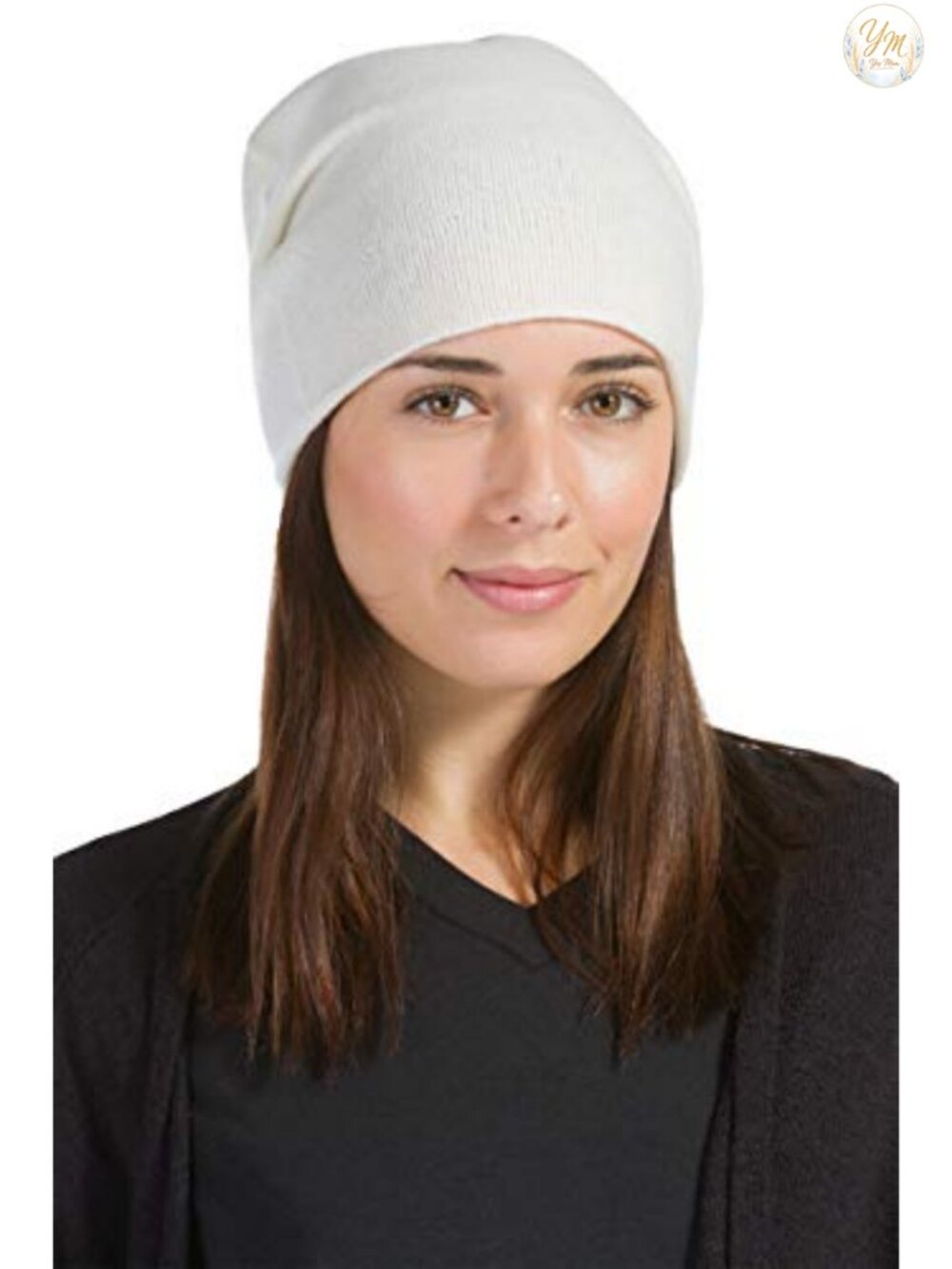 100% Cashmere Slouchy Beanie Winter Knit Skull Cap